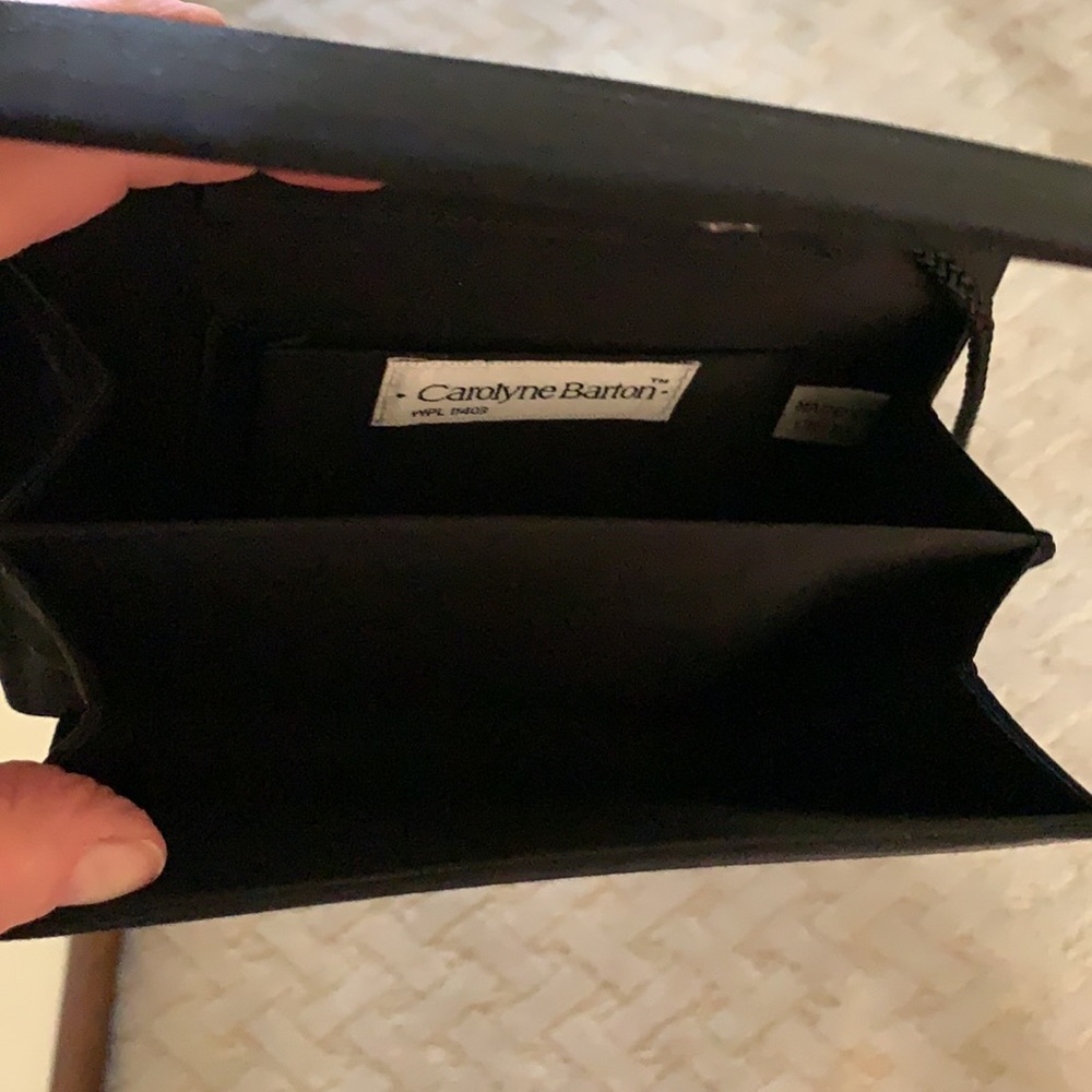 Carolyne Barton Black Evening Bag Handbag with magnetic snap & shoulder strap - Picture 2 of 11